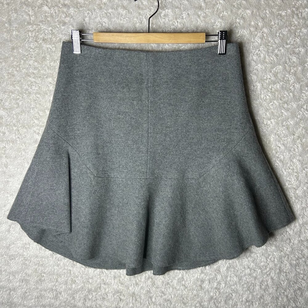 MADEWELL Heather Gray ATELIER SKIRT Women’s‎ Size 6 Felted Wool
